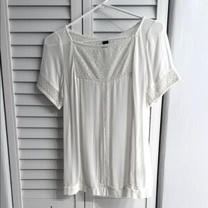 💗Gap white gauzy peasant top